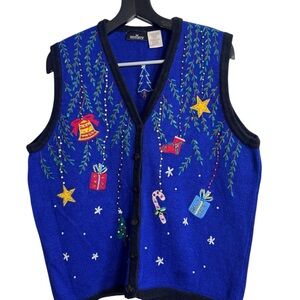 In Resource Women’s * Vintage* Blue Holiday Sweater Vest - Size 18/20